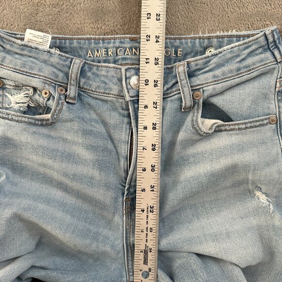 American Eagle Super High Rise Baggy Wide Leg Jeans Women's size 4 Light Wash - Picture 8 of 10